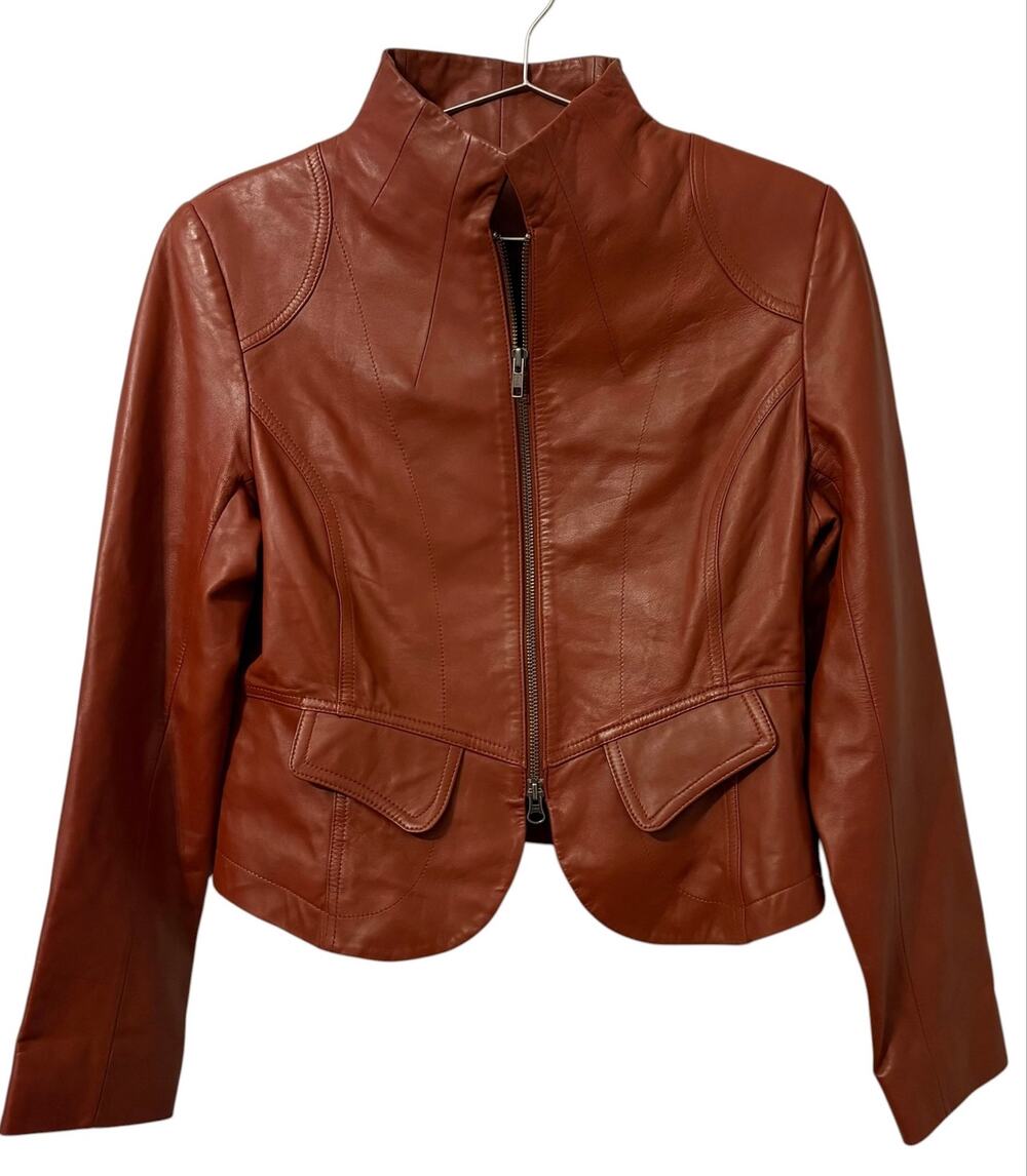 Victoria’s Secret Body By Victoria Caramel Leather Lightweight Leather Jacket S